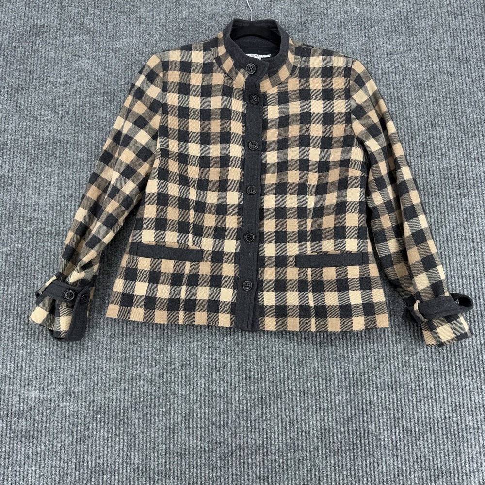 Pendleton Wool Jacket Womens Petite 12 Plaid Button Front USA Fabric Coat